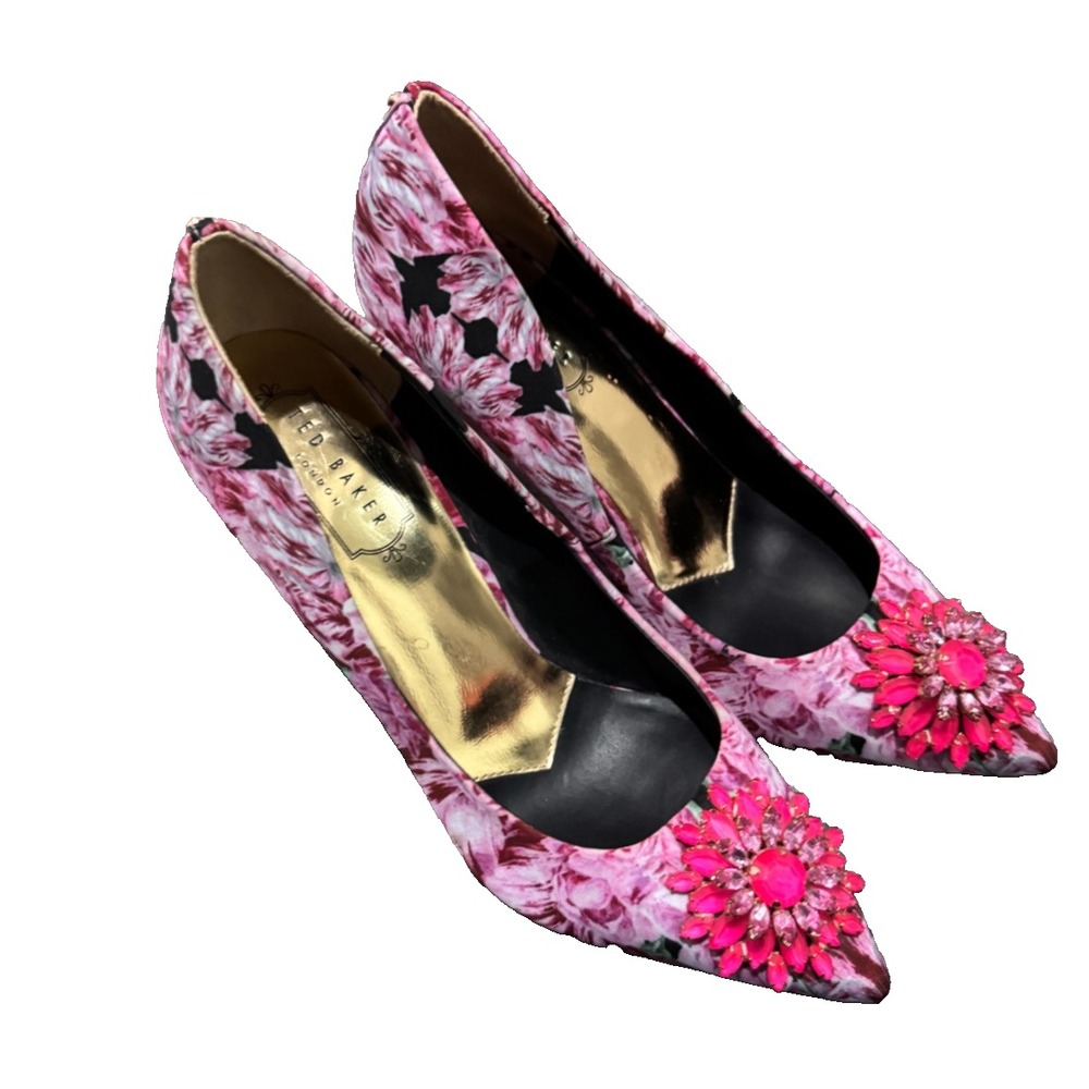 Ted Baker London shoes 38 US 7.5 pink floral crystal embellishment Women Pumps